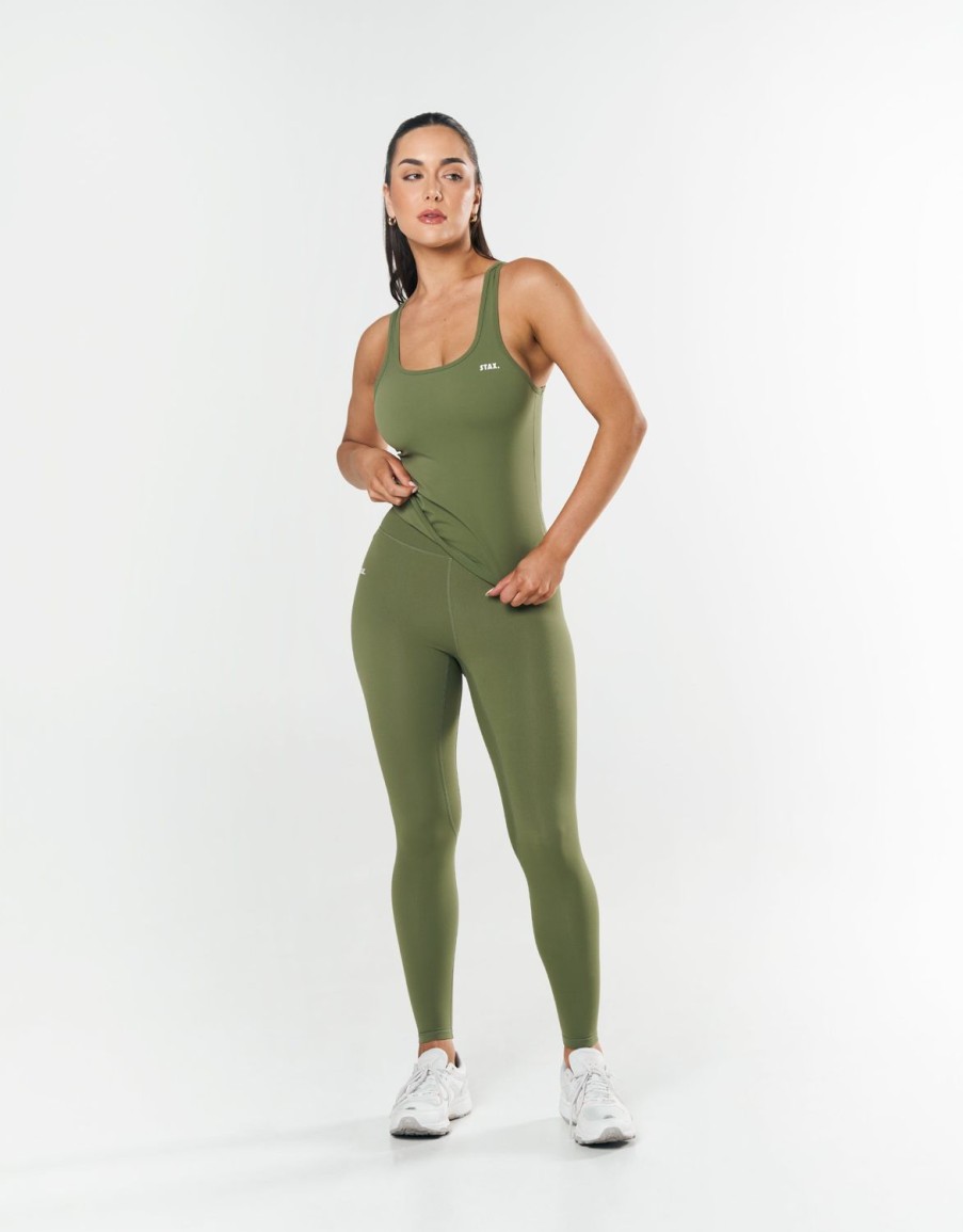 Women STAX Tanks & Singlets | Body Tank Nandex Khaki