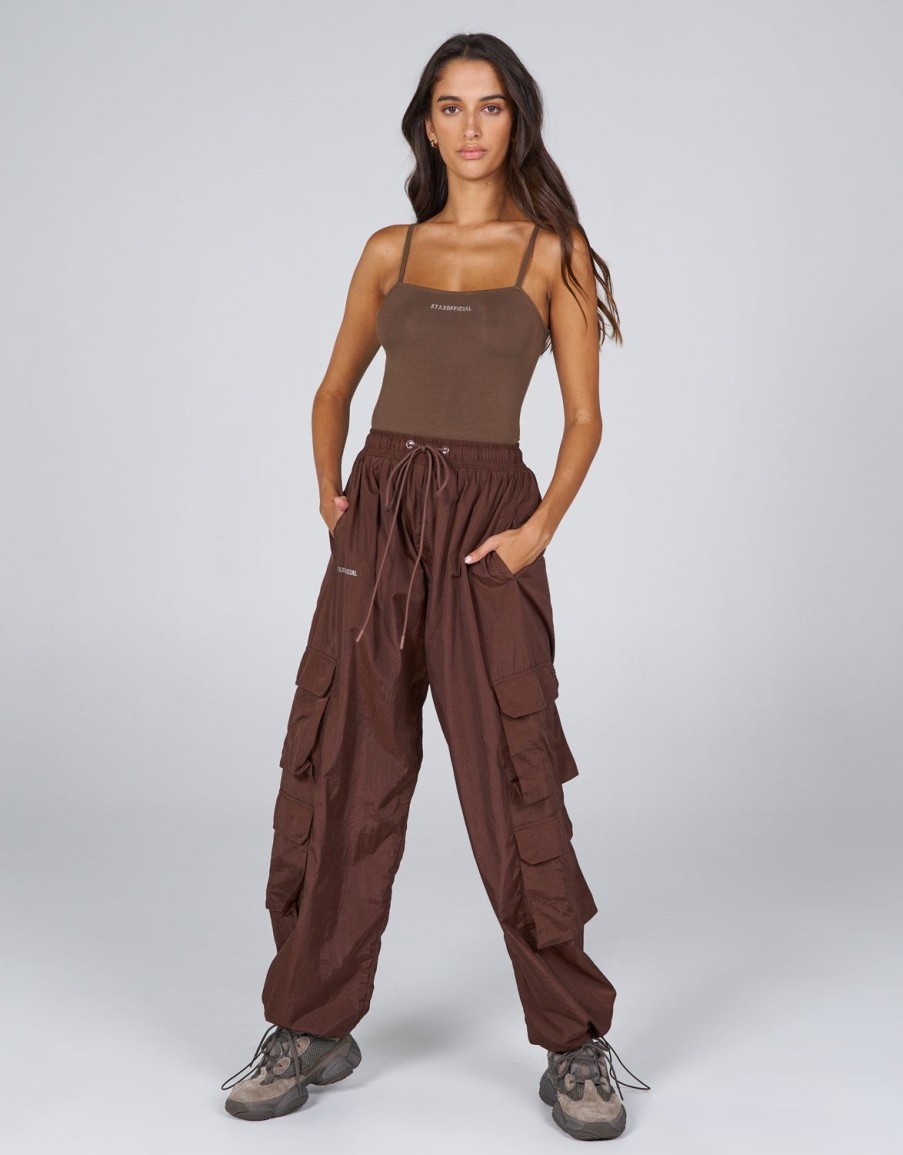 Women STAX Pants | Aw Crete Parachute Pants Tuscan (Brown)