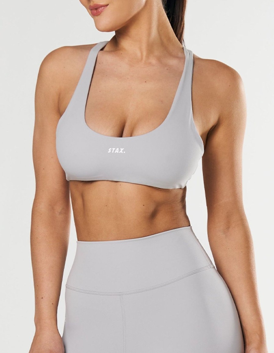 Women STAX Sports Bras & Crop Tops | Maia Crop Nandex Light Grey