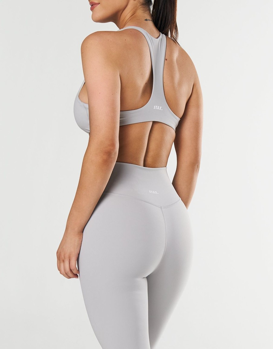 Women STAX Sports Bras & Crop Tops | Maia Crop Nandex Light Grey