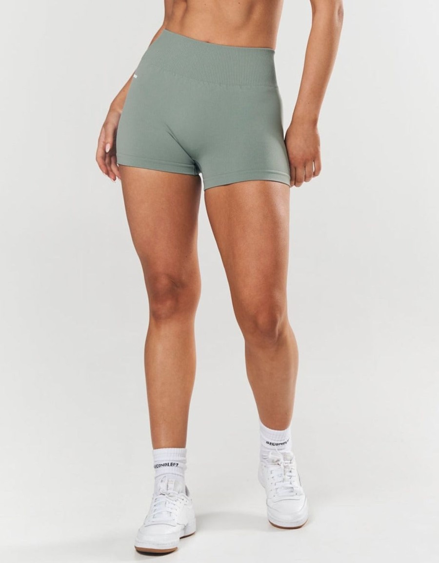 Women STAX Shorts | Seamless Mini Biker Shorts Blue