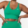 Women STAX Sports Bras & Crop Tops | Premium Seamless Summer Strappy Crop Green