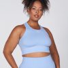 Women STAX Sports Bras & Crop Tops | Premium Seamless Favourites Cropped Singlet Baby Blue