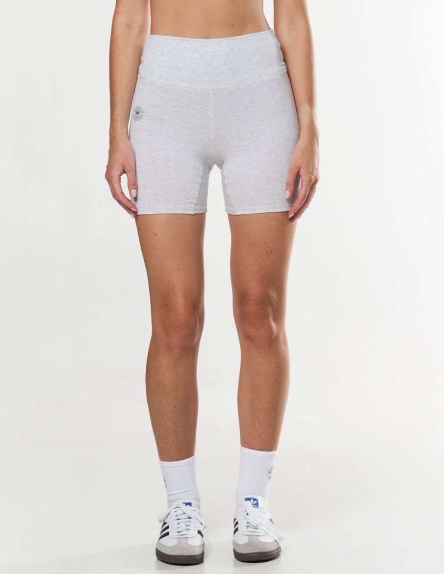 Women STAX Shorts | Racquet Club Midi Bike Shorts Grey Marle