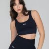 Women STAX Sports Bras & Crop Tops | Premium Seamless V6 Low Back Crop Oxford (Cool Black)