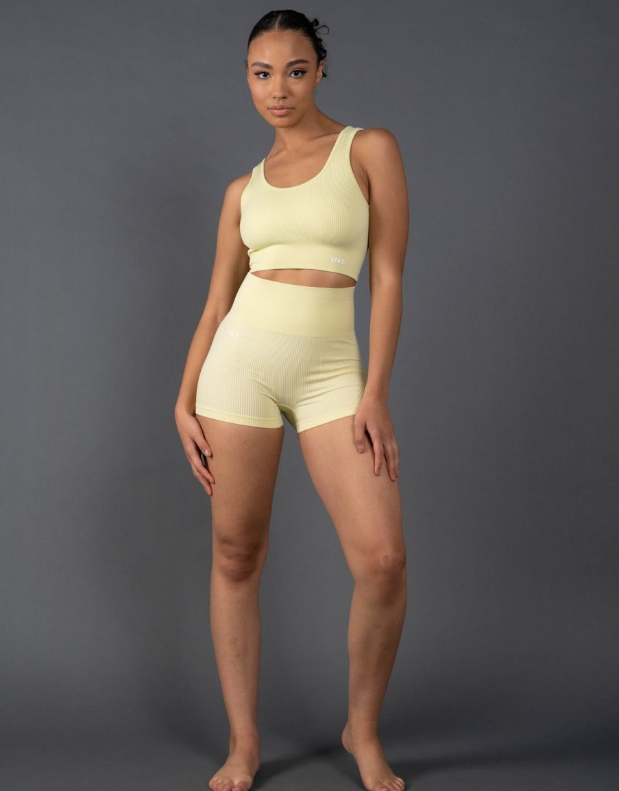 Women STAX Shorts | Premium Seamless Mini Lounge Shorts V5.1 Lemon