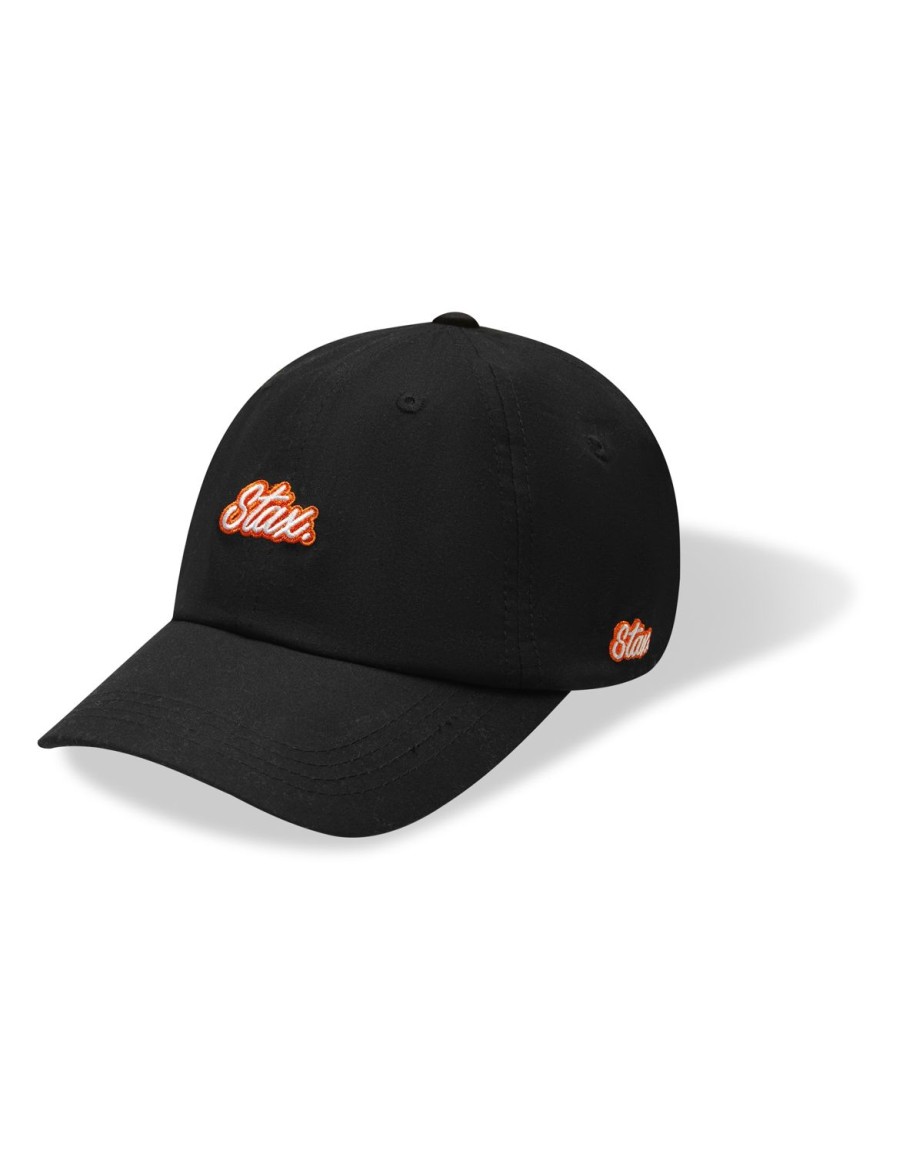 Women STAX Caps | Official Cursive Dad Cap Black/Orange