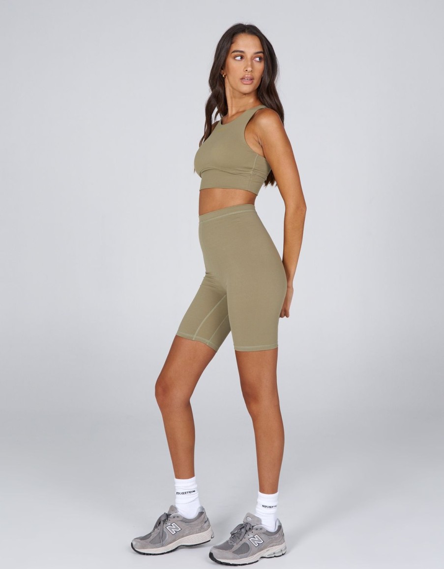 Women STAX Shorts | Aw Bike Shorts Olive (Creo)