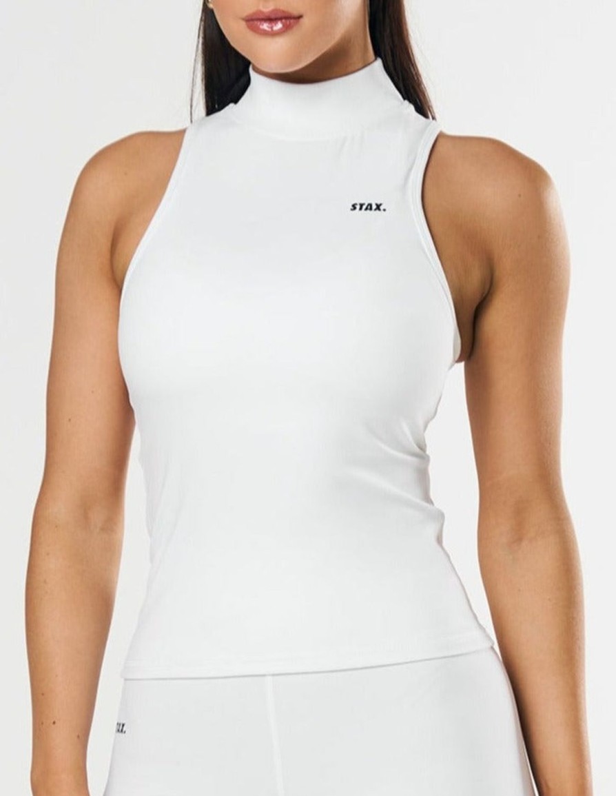 Women STAX Tanks & Singlets | High Neck Tank Nandex White