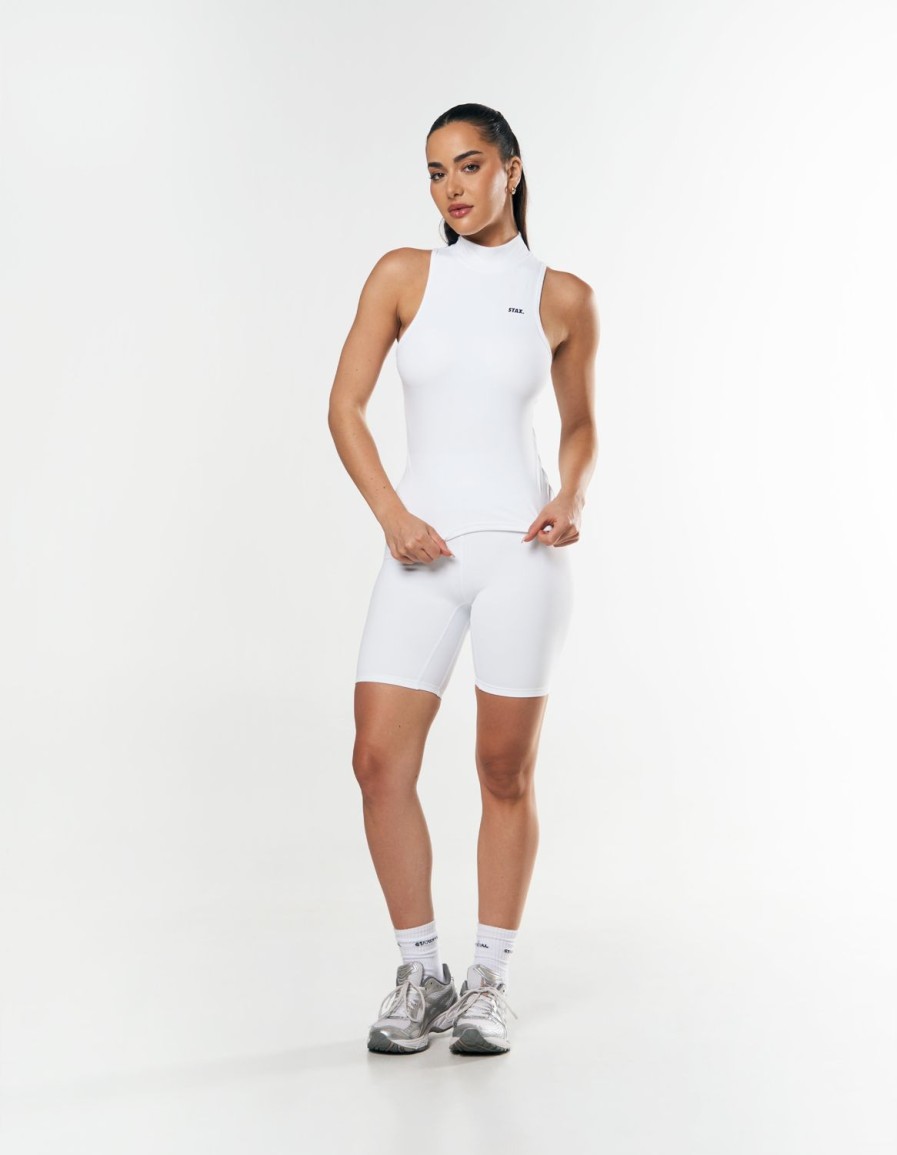 Women STAX Tanks & Singlets | High Neck Tank Nandex White