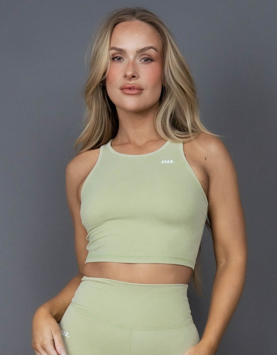 Women STAX Tanks & Singlets | Cropped Tank Nandex Thistle Green