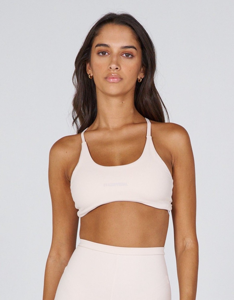 Women STAX Sports Bras & Crop Tops | Aw Sunset Crop Oat (Beige)