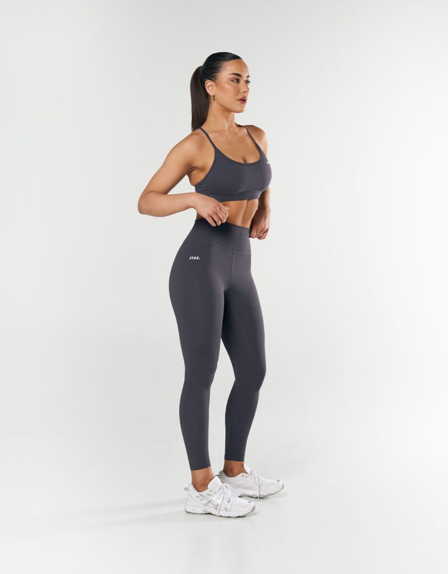 Women STAX Sports Bras & Crop Tops | Delta Crop Nandex Dark Grey