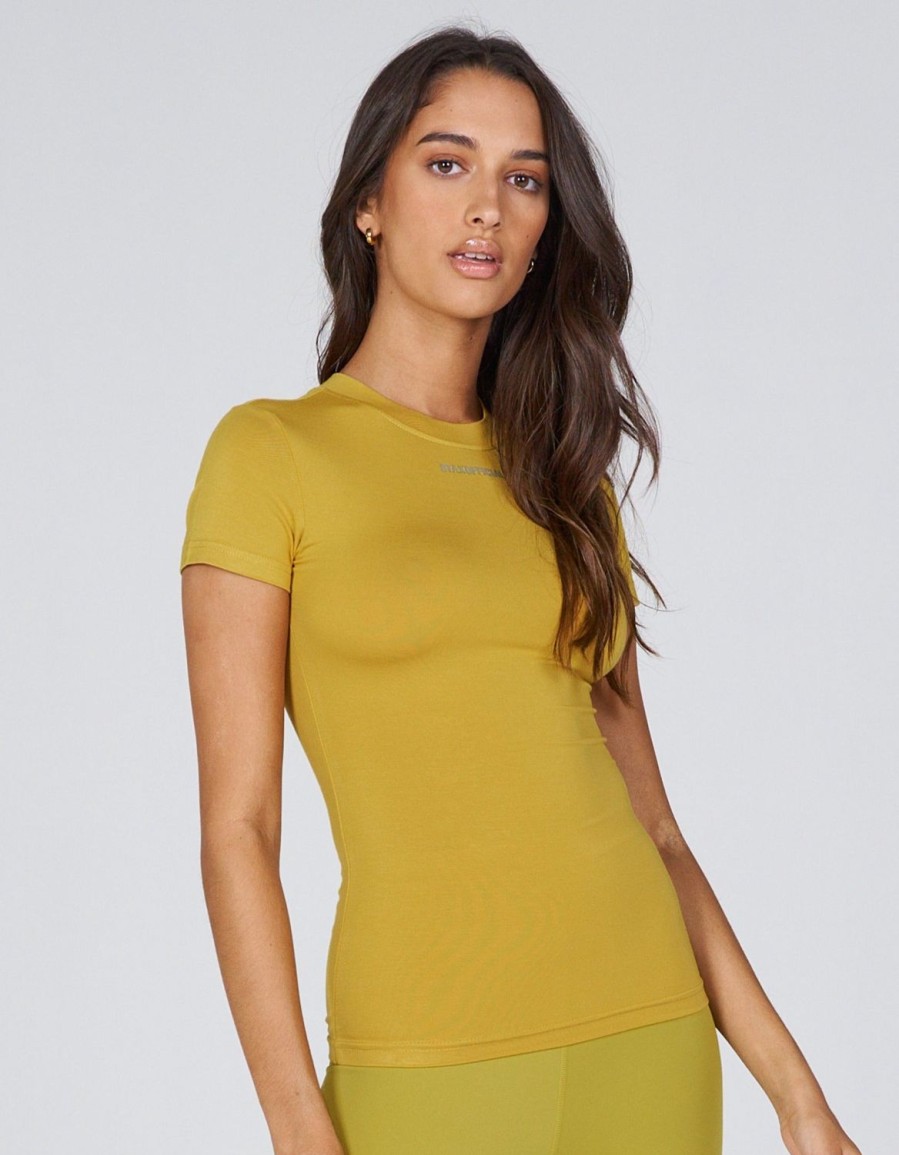 Women STAX Tanks & Singlets | Aw Womens Tee Dune (Mustard)