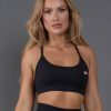 Women STAX Sports Bras & Crop Tops | Limited Edition Bb Cursive Logo Strappy Crop Black