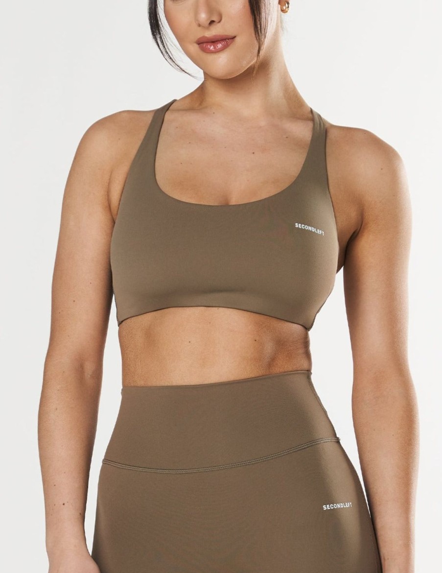 Women STAX Sports Bras & Crop Tops | Fuse Crop Nandex Brown