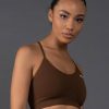 Women STAX Sports Bras & Crop Tops | Premium Seamless Strappy Crop V5.1 Bark