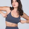 Women STAX Sports Bras & Crop Tops | Strappy Crop Nandex Charcoal Grey