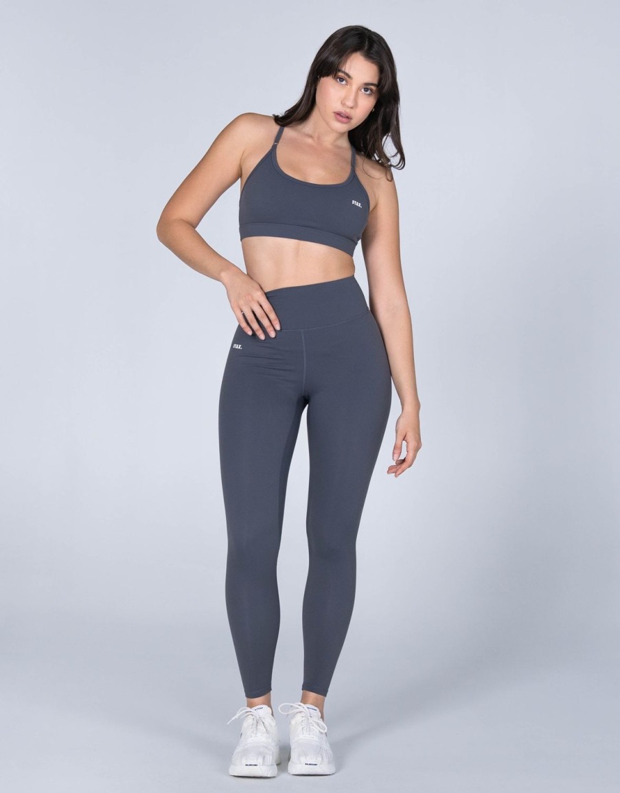 Women STAX Sports Bras & Crop Tops | Strappy Crop Nandex Charcoal Grey