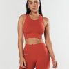 Women STAX Tanks & Singlets | Seamless Cropped Singlet Red