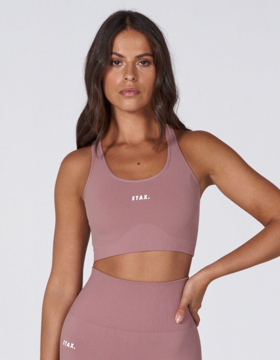 Women STAX Sports Bras & Crop Tops | Premium Seamless Favourites Racer Crop Dusty Rose