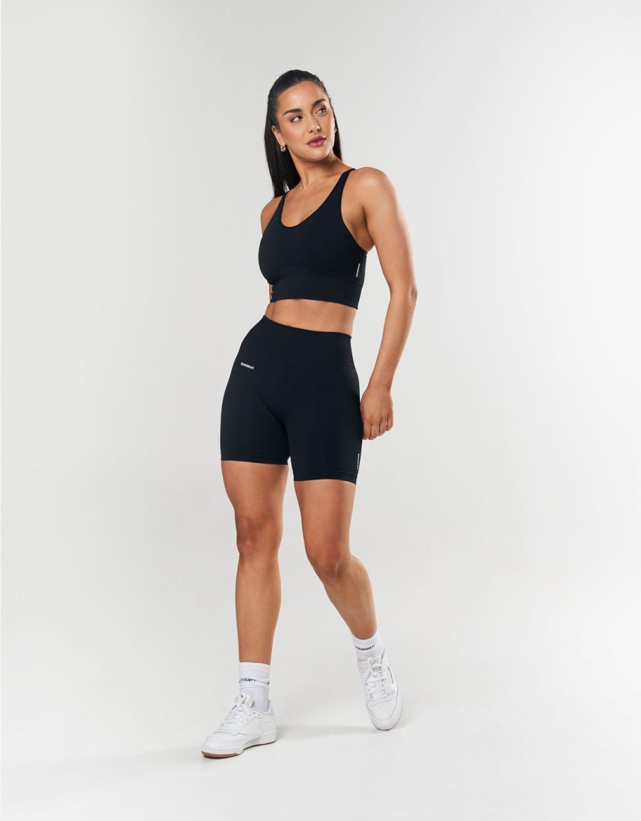 Women STAX Sports Bras & Crop Tops | Seamless Strappy Crop Black