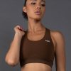 Women STAX Sports Bras & Crop Tops | Premium Seamless Racer Crop V5.1 Bark