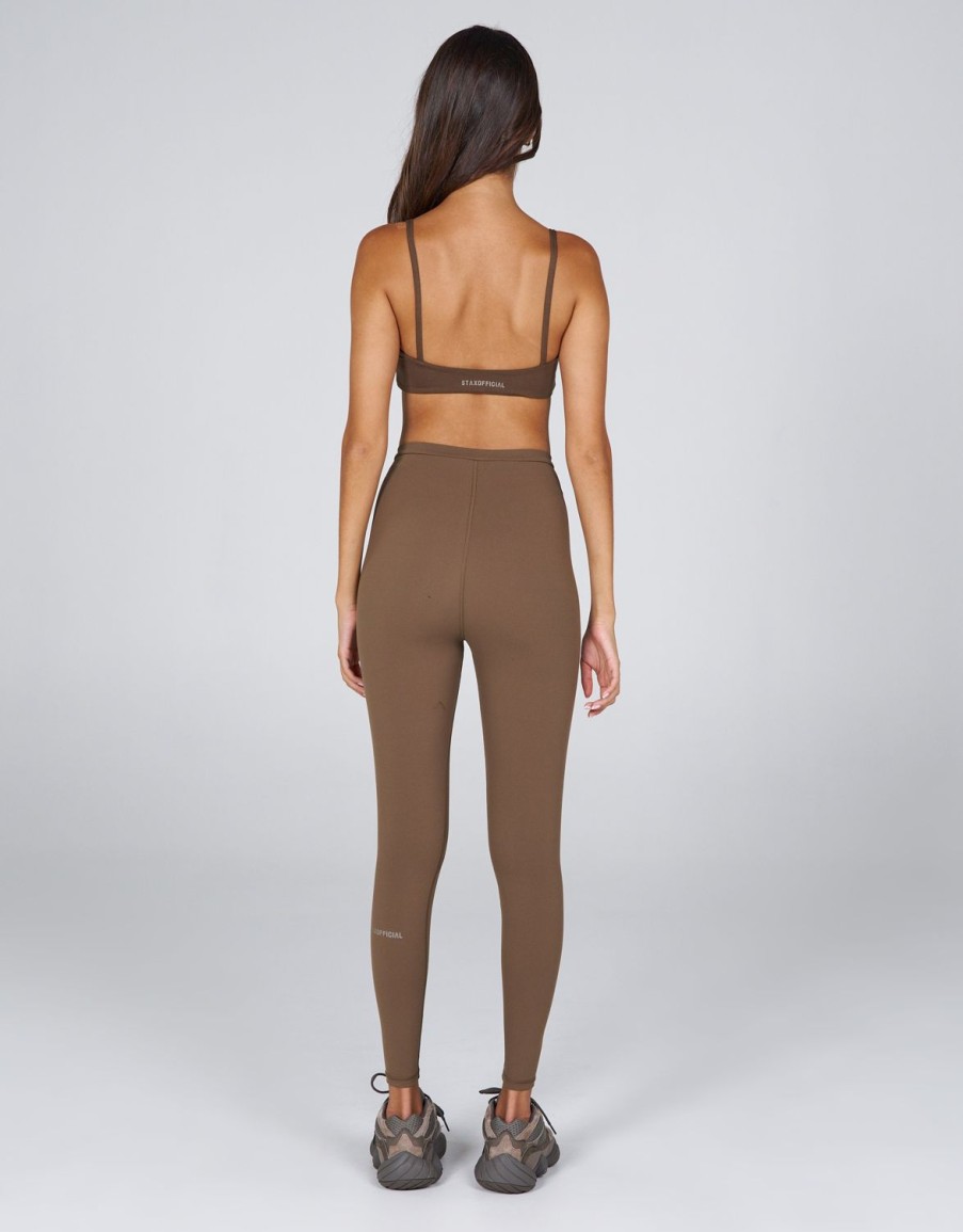 Women STAX Sports Bras & Crop Tops | Aw Ridge Crop Tuscan (Brown)