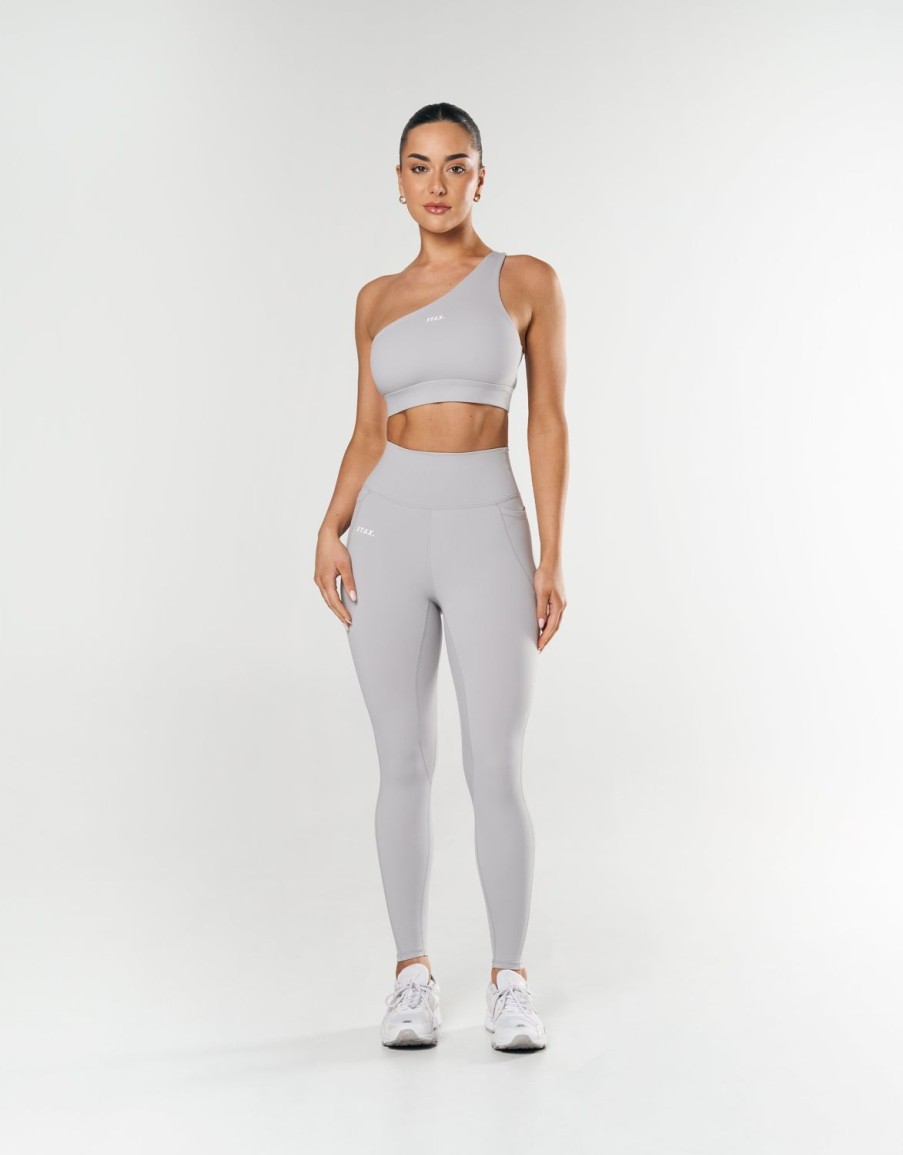 Women STAX Tights & Leggings | Phone Pocket Full Length Tights Nandex Light Grey