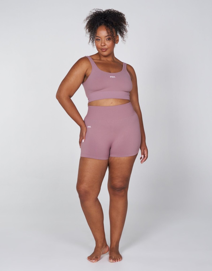 Women STAX Shorts | Premium Seamless Favourites Mini Bike Shorts Dusty Rose