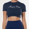 Women STAX Tanks & Singlets | Racquet Club Cropped Tee Navy