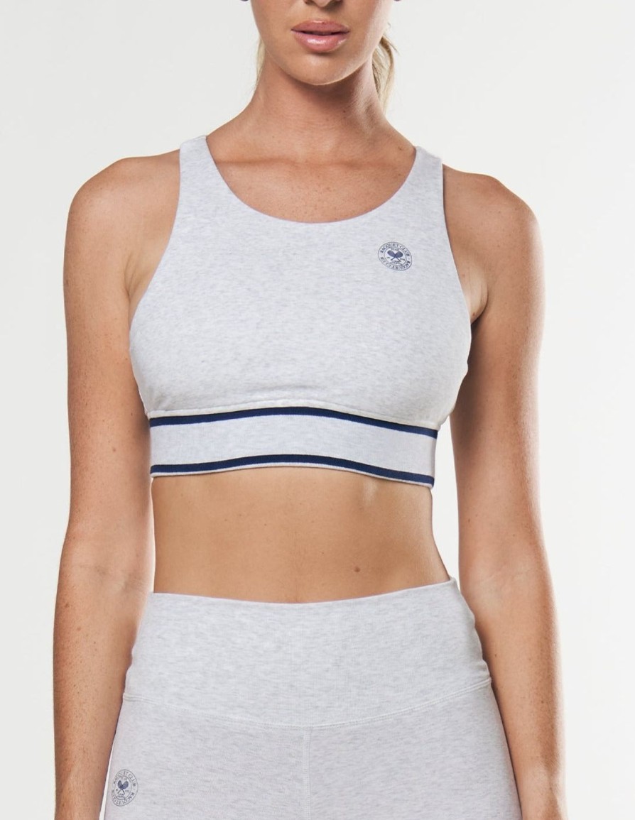 Women STAX Sports Bras & Crop Tops | Racquet Club Band Tank Grey Marle