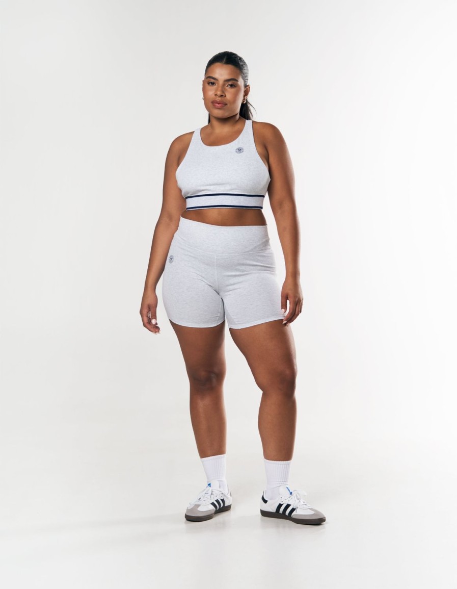 Women STAX Sports Bras & Crop Tops | Racquet Club Band Tank Grey Marle