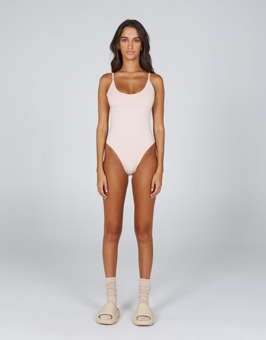 Women STAX Tanks & Singlets | Aw Willow Bodysuit Oat (Beige)