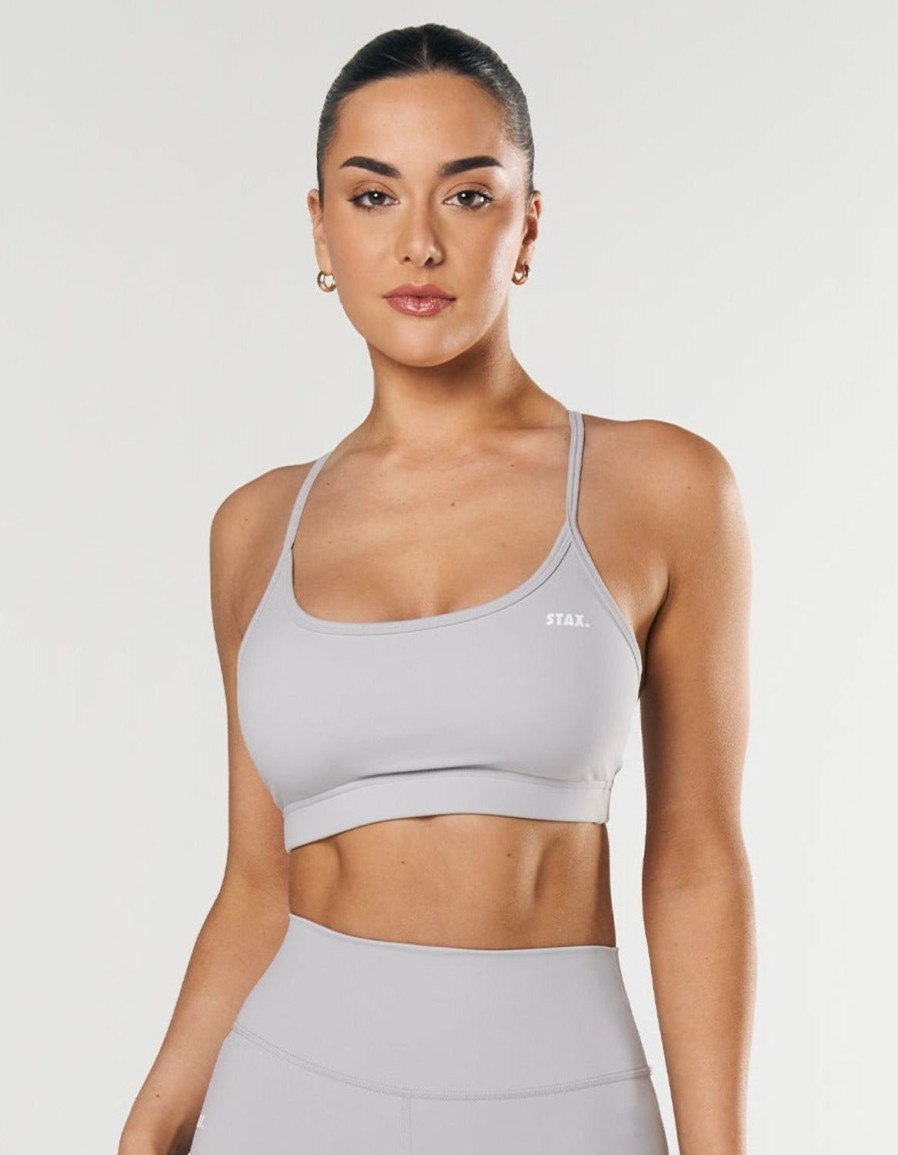 Women STAX Sports Bras & Crop Tops | Delta Crop Nandex Light Grey