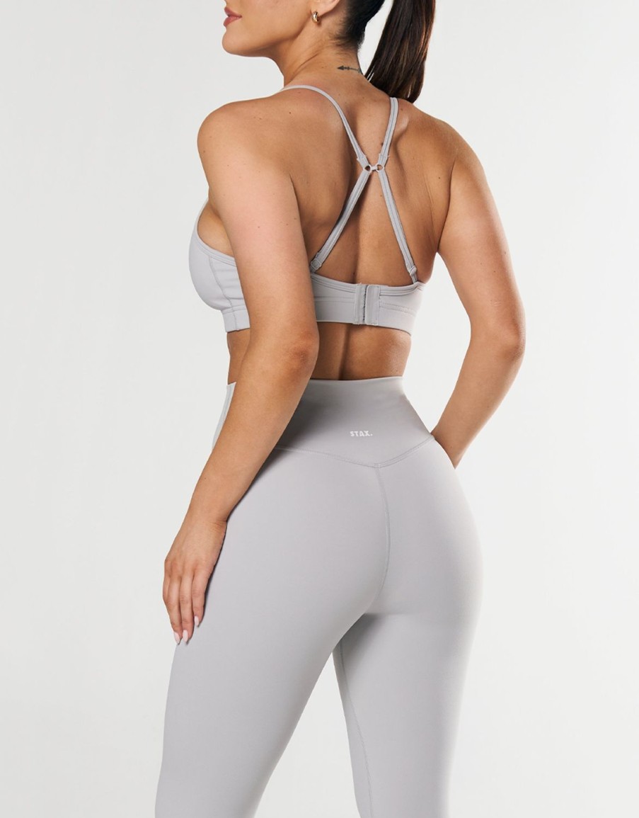 Women STAX Sports Bras & Crop Tops | Delta Crop Nandex Light Grey