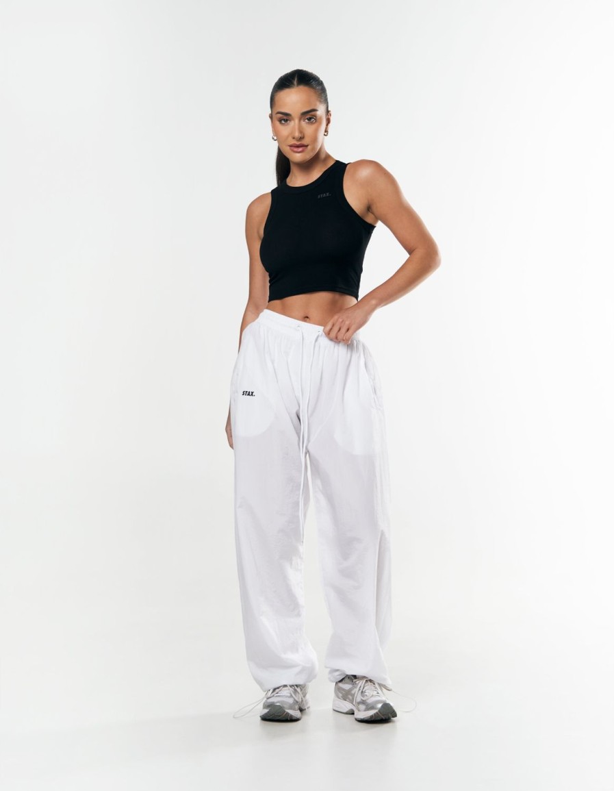 Women STAX Pants | Parachute Pants White