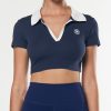 Women STAX Tanks & Singlets | Racquet Club Cropped Polo Navy