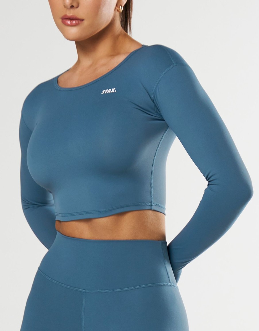 Women STAX Long Sleeve Tops | Scoop Long Sleeve Nandex Dark Blue