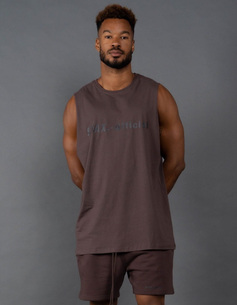 Men STAX T-Shirts & Vests | Drip 21 Mens Tank Dark Earth