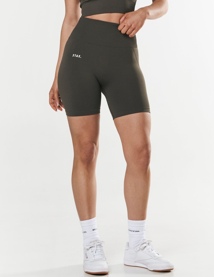 Women STAX Shorts | Premium Seamless Midi Bike Shorts Dovetail