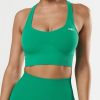 Women STAX Sports Bras & Crop Tops | Premium Seamless Summer Racer Crop Green