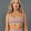 Women STAX Sports Bras & Crop Tops | Strappy Crop Nandex Warm Clay Taupe