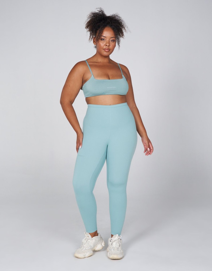 Women STAX Sports Bras & Crop Tops | Aw Ridge Crop Capri (Blue)