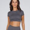 Women STAX Tanks & Singlets | Aw Flow Tee Ash (Grey)