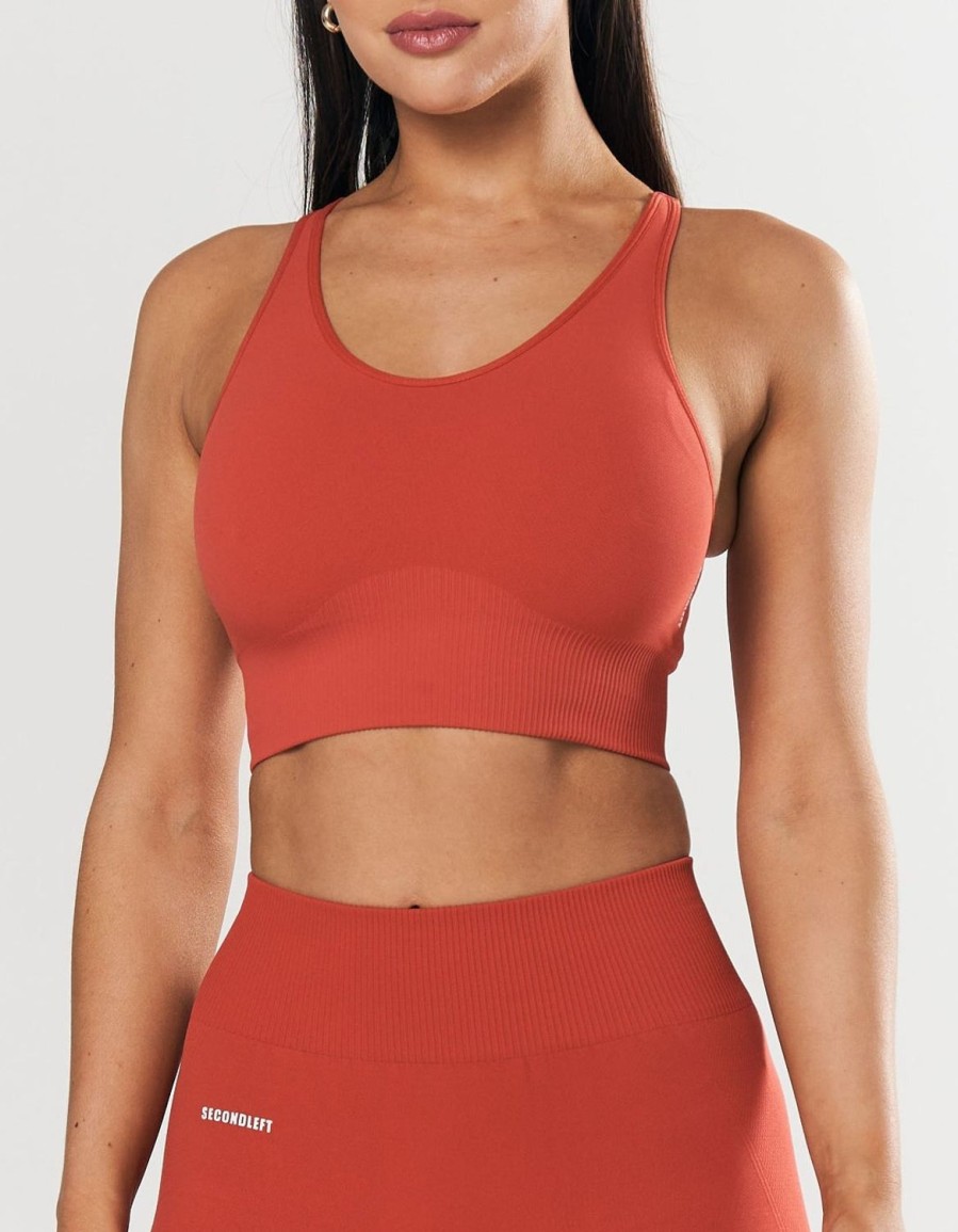 Women STAX Sports Bras & Crop Tops | Seamless Strappy Crop Red