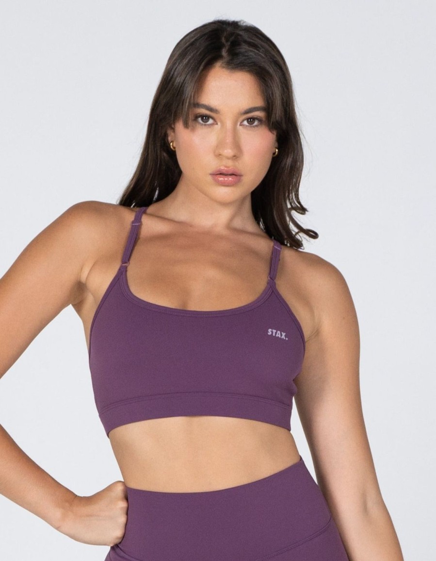 Women STAX Sports Bras & Crop Tops | Strappy Crop Nandex Iris Purple