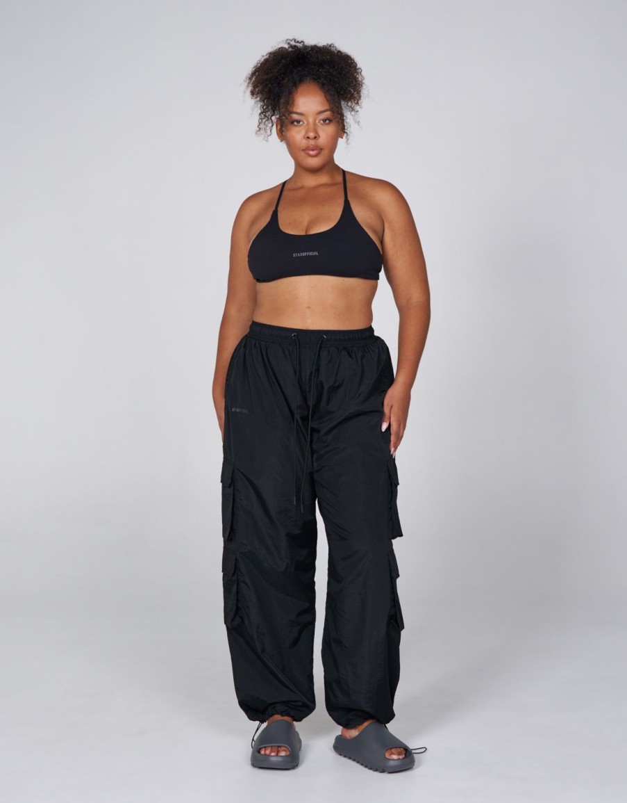 Women STAX Pants | Aw Crete Parachute Pants Storm (Black)