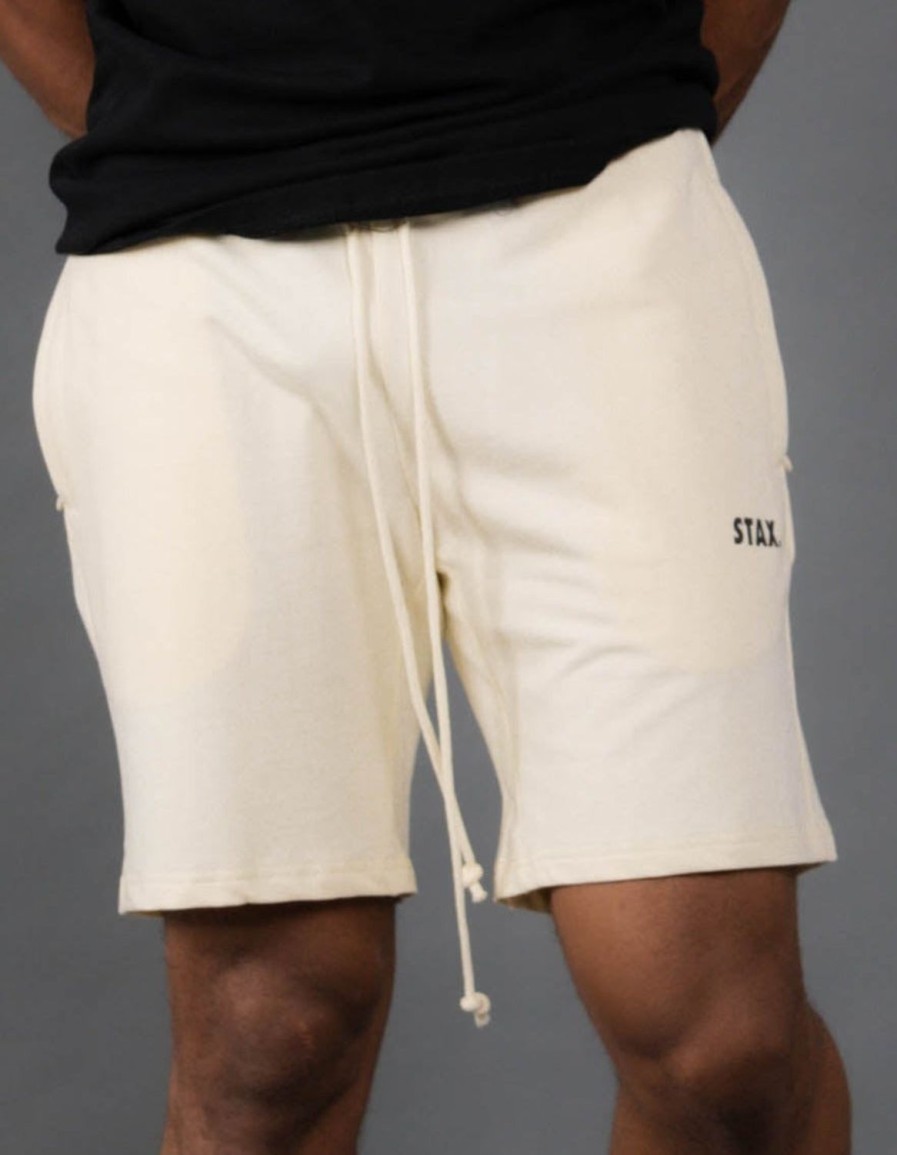 Men STAX Shorts | Mens Classic Shorts Cream