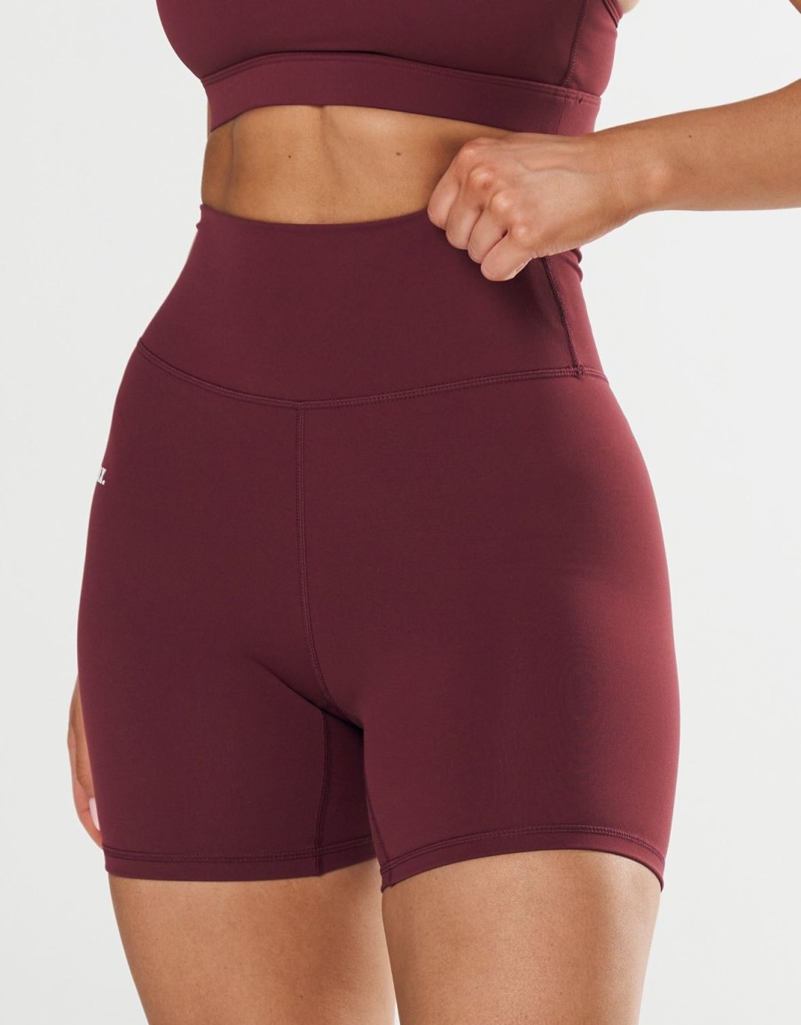 Women STAX Shorts | Midi Bike Shorts Nandex Maple Burgundy